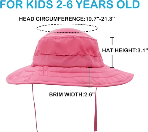 Vista 2 de Connectyle Sombrero de malla de ala ancha para niños, protección solar UPF 50+, sombrero de playa de verano