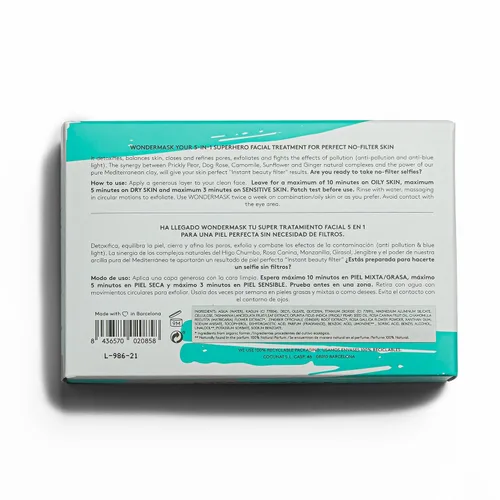 Vista 7 de COCUNAT - Wondermask - Mascarilla facial limpiadora - Desintoxica, exfolia y equilibra - Cierra y refina los poros - Piel grasa y mixta - Elimina