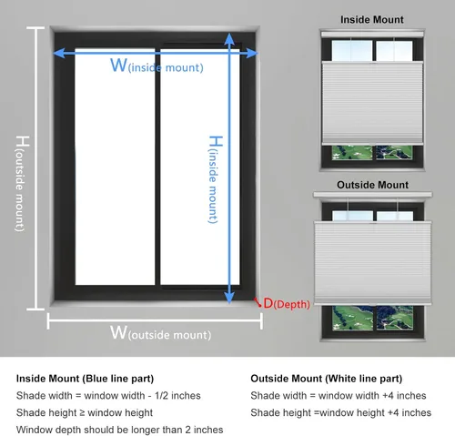 Vista 6 de Changshade Persianas Celulares Personalizadas de Arriba hacia Abajo Opacas, Persianas de Ventana Personalizadas para Ventana Interior, Persianas