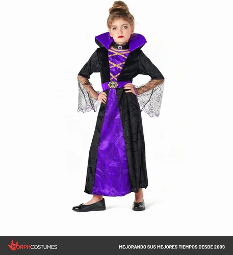 Vista 6 de Morph, Vampire Costume for Girls, Halloween Costumes for Kids Morado