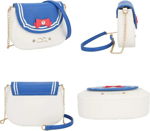 Vista 3 de Sunwel Fashion Bolso cruzado pequeño Kawaii Anime Cosplay bolso de hombro con cadena de lazo