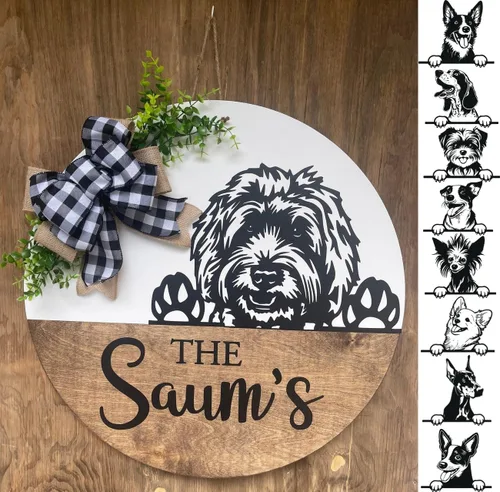 Vista 9 de Decoración personalizada para habitación de gatos, regalos temáticos personalizados para mujeres, letreros para el hogar, decoración redonda