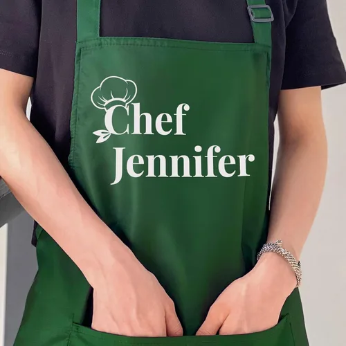 Vista 8 de Delantales Personalizados para Mujer y Hombre, Delantal de Chef Personalizado, Delantal de Cocina Personalizado con Bolsillos, Delantales para Asar