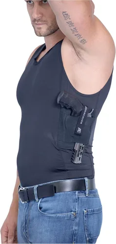 Vista 7 de Hidden Carry Wear CCW - Camiseta de compresión táctica para uso diario EDC - Camisa de pistola para hombre