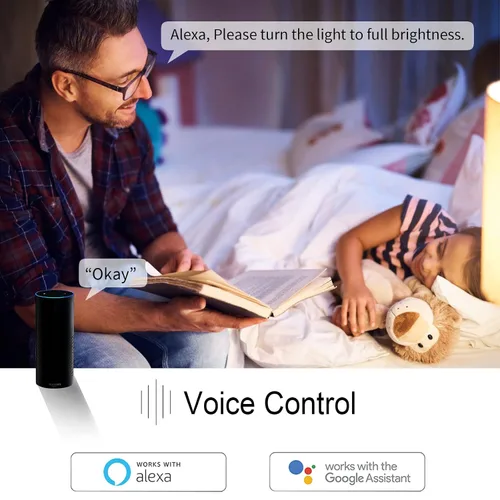 Vista 4 de Smart Dimmer Plug, 2.4G Wi-Fi regulable Smart Plug, interruptor de 2 vías, control de voz, blanco App Remote Control, No Hub Required, Set