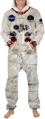 Vista 2 de JooMeryer - Overol unisex con estampado 3D de galaxia con capucha de animal de una pieza