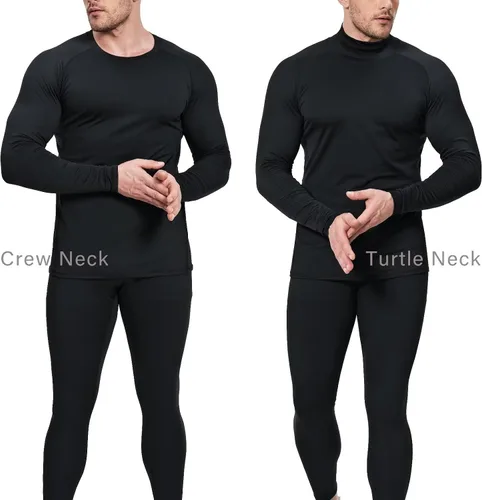 Vista 2 de Paquete de 5 o 4 pantalones de compresión térmica para hombre, con forro polar, mallas deportivas para clima frío, ropa de invierno