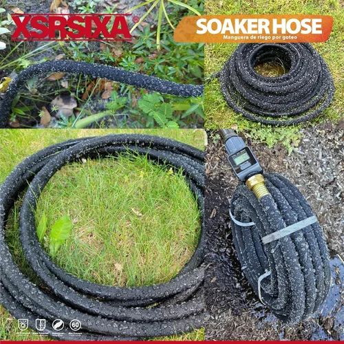 Vista 7 de Manguera de remojo resistente de 150 pies, goma ultra flexible de 1/2 pulgada con núcleo reforzado, estiramiento 20% más fuerte y flujo de agua