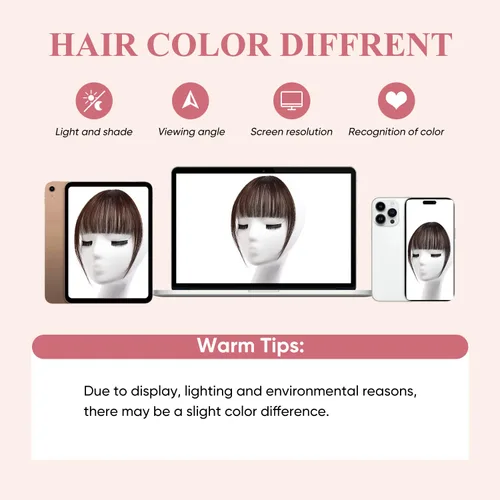 Vista 2 de Extensiones de cabello humano 100 % real, flequillo ondulado, color marrón oscuro, piezas de cabello falso, flequillo delgado, clip para mujer