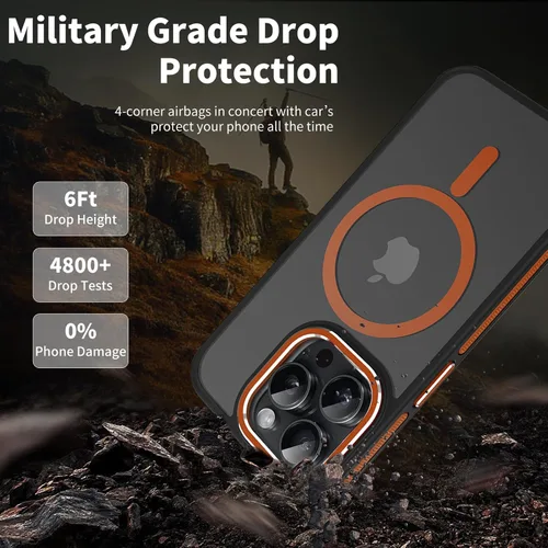 Vista 3 de Funda para iPhone 13 Pro Max, iPhone 13 Pro Max [compatible con MagSafe] translúcida mate a prueba de golpes, para mujeres, hombres y niñas, funda
