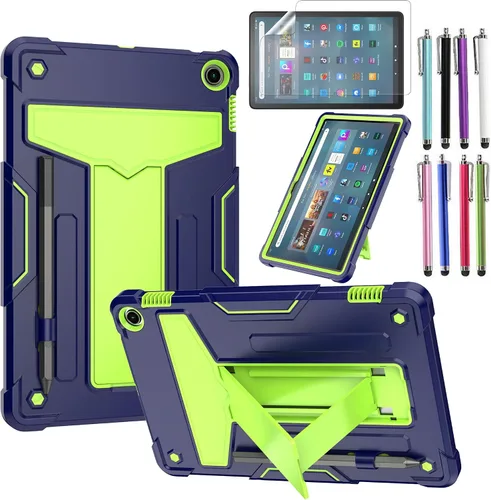 Vista 8 de Funda para Amazon Fire Max 11 (13ª generación, 2023) - Funda protectora híbrida resistente con función atril + 1 protector de pantalla y 1 lápiz