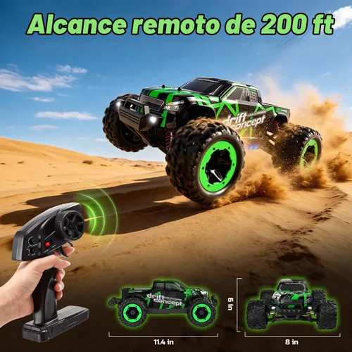 Vista 5 de HOLYFUN Coche RC de 18 MPH, camión de control remoto todoterreno de alta velocidad 4WD escala 1:18