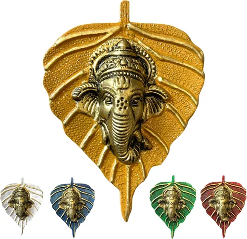 Vista 3 de LoveNspire Ganesha Diwali - Decoración de hojas de metal para colgar en la pared para el hogar y la oficina, regalo de regreso de inauguración