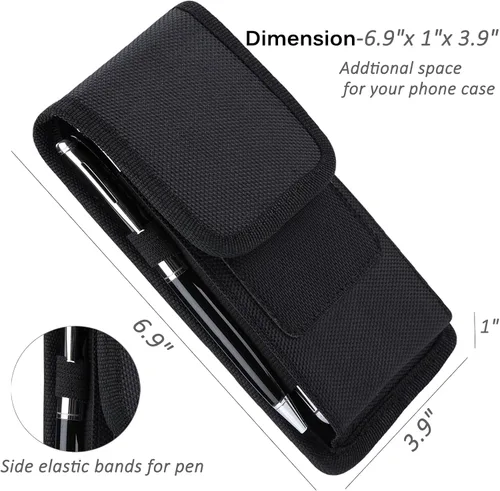 Vista 5 de Miimall Funda compatible con Samsung Z Fold 7 6 5 4 3 2 Funda de nailon resistente al desgaste con clip para cinturón para Samsung Galaxy Z Fold
