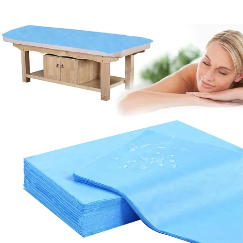 Vista 15 de Sábanas desechables para mesa de masaje, 50 piezas de 31 x 71 pulgadas, impermeables, tela suave no tejida, para mesa de masaje, cubierta de cama
