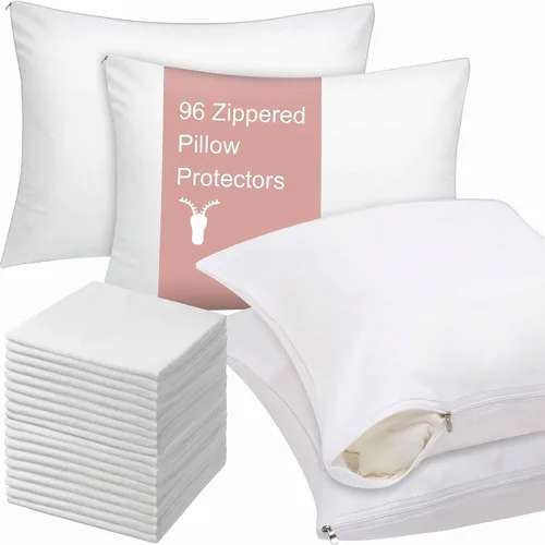 Vista 9 de Shimeyao 24 fundas protectoras de almohada con cremallera de 20 x 26 pulgadas a granel, fundas de almohada de tamaño estándar, fundas de almohada