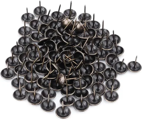 Vista 28 de MroMax 120 tachuelas de clavos para tapicería de 0.47 pulgadas de diámetro, hierro de estilo vintage, de metal, redondos, de 0.67 pulgadas de altura
