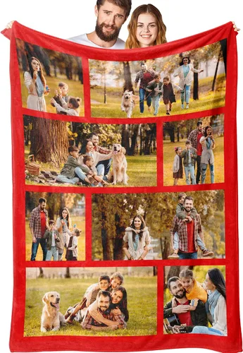 Vista 15 de Manta personalizada con fotos, regalos para mujeres, amantes, amigas, regalos con imagen, manta de franela, Navidad, aniversario, cumpleaños, boda