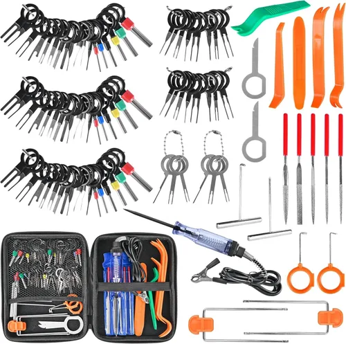 Vista 19 de Kikerike Kit de herramientas de extracción de terminales, 139 piezas, herramienta de desfilado, conector eléctrico, kit de herramientas