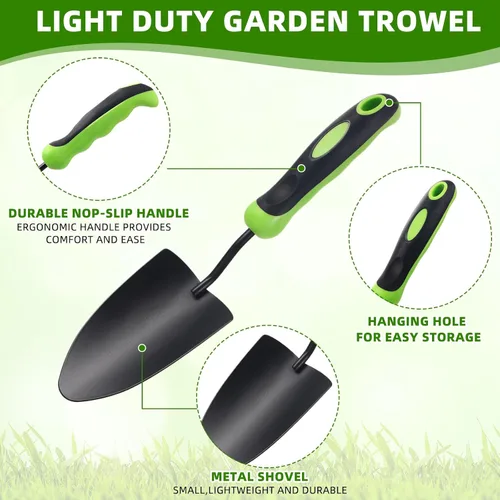 Vista 4 de Yaocom 16 piezas Pala de jardín de aleación de aluminio resistente, pala de mano pequeña de pala de jardín de metal con mango suave para herramienta