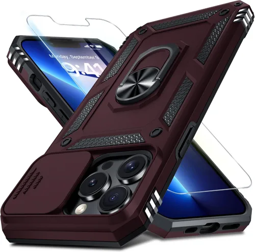 Vista 94 de Janmitta Funda para iPhone 8 Plus/7 Plus/6 Plus, Cubierta de Teléfono con Cubierta Deslizante Integrada para Lente de Cámara + Protector