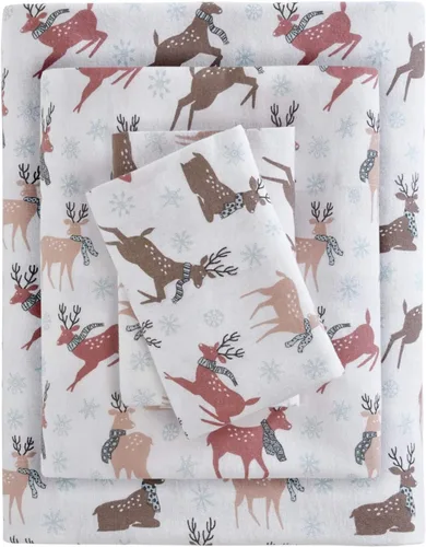 Vista 42 de True North by Sleep Philosophy - Juego de sábanas de franela, 100% de algodón, cómodo, bonito y muy suave, bolsillo elástico para colchones de hasta