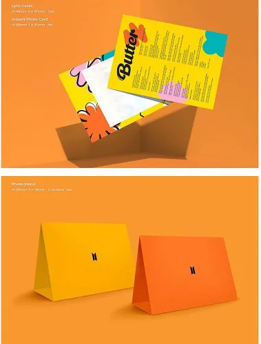 Vista 5 de Bangtan Boys BTS BUTTER Set (Cream ver +Peaches ver) Álbum individual [con tarjeta fotográfica extra lenticular y calcomanía]