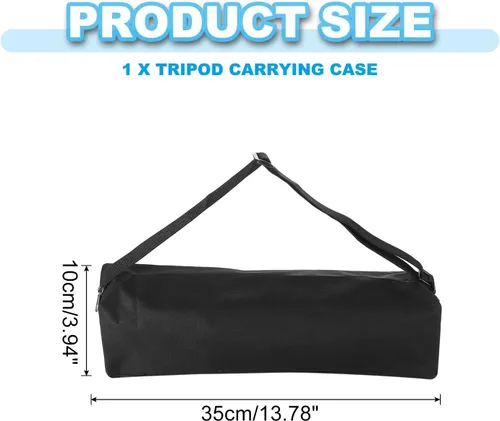 Vista 2 de PATIKIL Funda para trípode, bolsa de transporte acolchada de nailon negro con asas, 13.8 in