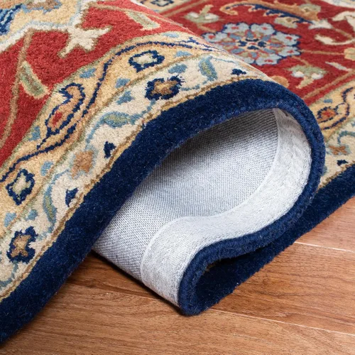Vista 5 de SAFAVIEH Royalty Collection - Alfombra de pasillo, 2 pies 3 pulgadas x 7 pies, azul marino y óxido, hecha a mano, lana oriental tradicional, ideal