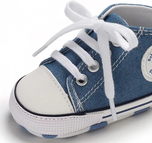 Vista 6 de Zapatos unisex para bebés, niñas y niños, suela suave, lona para recién nacidos, primeros pasos, zapatillas altas antideslizantes