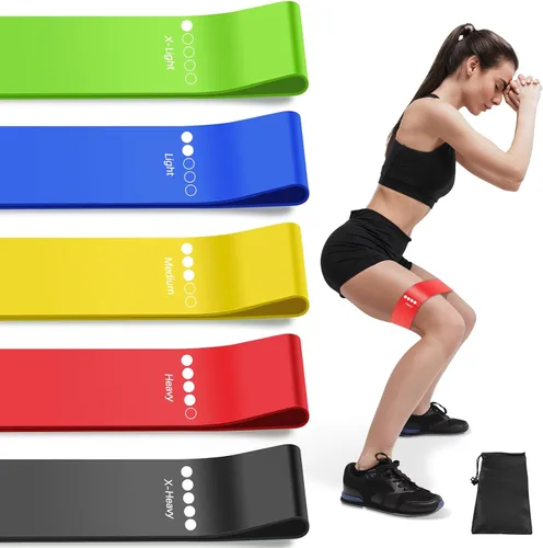 Vista 8 de Resistance Bands for Working Out, 5 Levels Elastic Exercise Bands