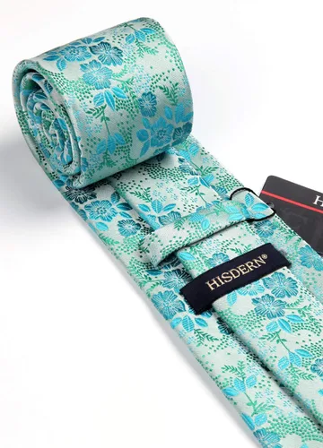 Vista 127 de Corbatas florales tejidas clásicas para hombre, corbata cuadrada de bolsillo, corbatas formales para hombres, boda con pañuelo