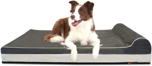 Vista 9 de Laifug Cama ortopédica de espuma viscoelástica para perros con forro duradero a prueba de agua y funda extraíble lavable (grande