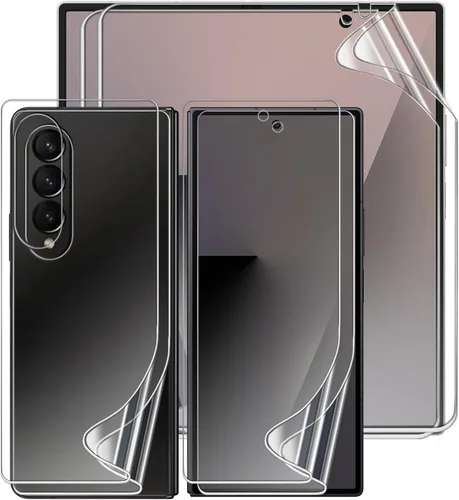 Vista 10 de 2 juegos de protectores de pantalla para Samsung Galaxy Z Flip 4, película interior de hidrogel de TPU + protector de pantalla frontal y trasera HD