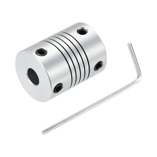 Vista 18 de uxcell 4 piezas de acoplamiento de eje de aleación de aluminio de 0.157 in a 0.157 in, acoplador flexible L25xD19, conector de junta de motor paso a
