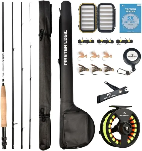 Vista 9 de Fly Fishing Combo Starter Kit, Graphite Rod and Reel with Case