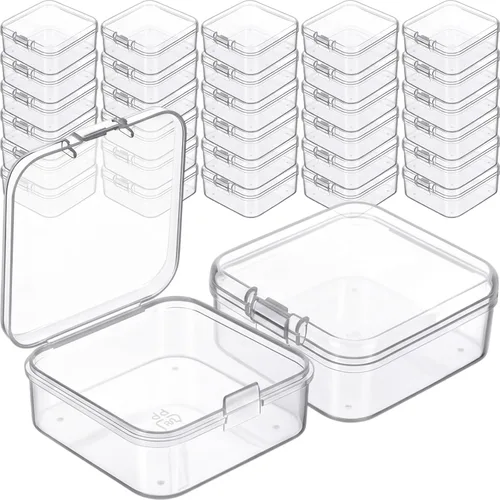 Vista 47 de 6 piezas de mini contenedores de almacenamiento de cuentas de plástico transparente para recolectar artículos pequeños, cuentas, joyas, tarjetas