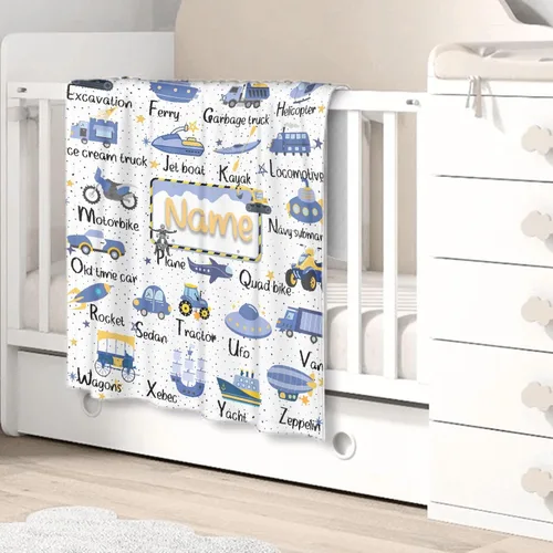 Vista 3 de Manta de bebé personalizada para niñas y niños, manta de bebé personalizada con nombre para niños pequeños, bebés, baby shower, recién nacidos