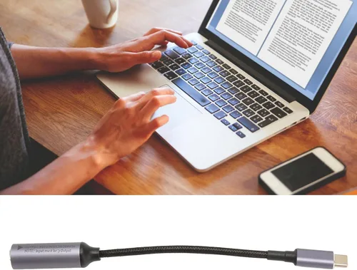 Vista 5 de Cable de alimentación CC de 0.217 x 0.098 in a USB C, entrada a USB C macho cable de carga de alimentación, con identificación automática