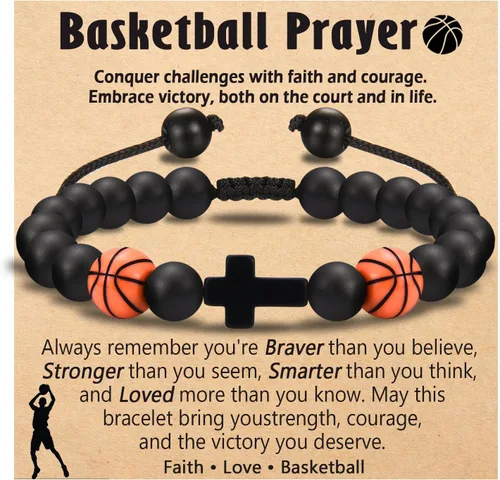 Vista 13 de Regalos de Baloncesto Fútbol Béisbol Fútbol Americano para Chicos Adolescentes, Pulseras para Chicos Ideas de Regalos para Cumpleaños/San
