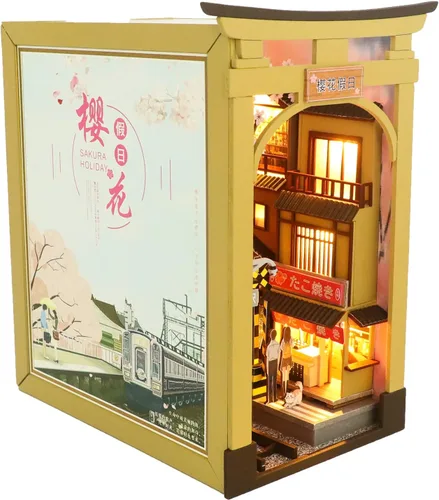 Vista 10 de Roroom Casa de muñecas en miniatura con muebles, kit de casa de muñecas para adultos y adolescentes, Booknook Tiny House Librería Decoración Mini