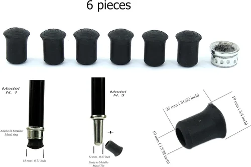 Vista 2 de Spare rubber for walking stick with tip n 1 (ring + rubber)