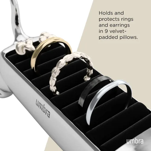 Vista 5 de Umbra Ali - Soporte para anillos de gato, almacenamiento de joyas cromado