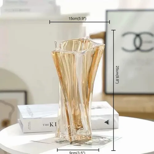 Vista 6 de Jarrones de vidrio para flores, jarrones modernos gruesos de 3.5 libras para mesas centros de mesa para decoración del hogar, florero de cristal
