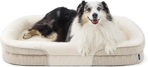 Vista 22 de Bedsure Camas ortopédicas para perros con cojín ovalado de 360 °, perro de Carbón