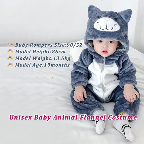 Vista 7 de TONWHAR Disfraz unisex de Halloween de animales para bebé y niño pequeño para otoño e invierno