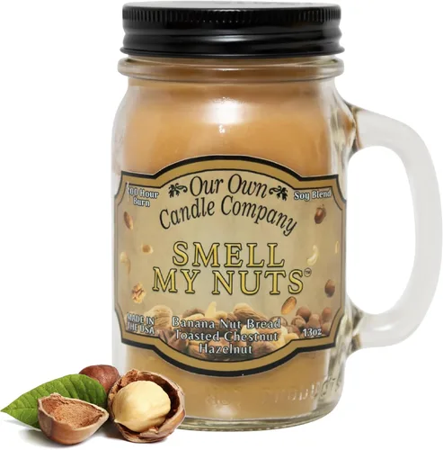 Vista 9 de Our Own Candle Company - Vela perfumada Smell My Nuts en frasco Mason de 13 oz - Fabricada en Estados Unidos