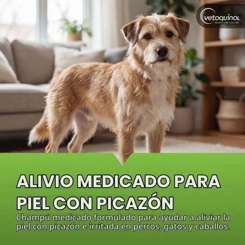 Vista 2 de Vetoquinol Sebozole Shampoo - Champú de limpieza profunda para perros, gatos y caballos, fórmula suave con ingredientes efectivos para uso