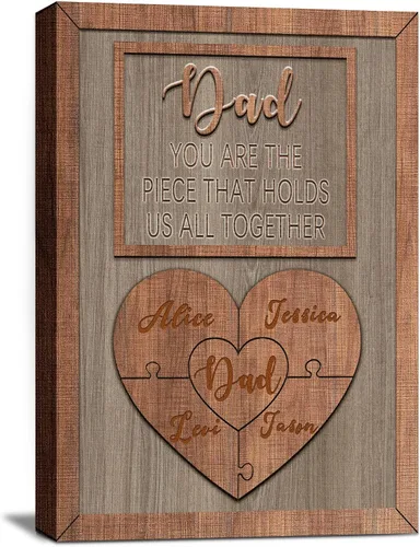Vista 9 de Eternalart Regalos únicos para papá, abuelo, esposo de hija, hijo, esposa, impresiones en lienzo personalizadas con nombres de niños para padre
