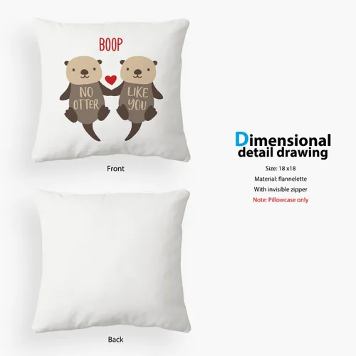 Vista 6 de Regalos de nutria: fundas de almohada de amor 18x18, funda de almohada de nutria para ella, regalo del día de San Valentín